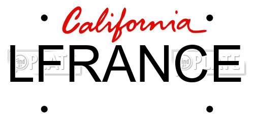 LFRANCE California License Plate