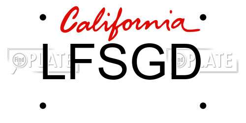 LFSGD California License Plate