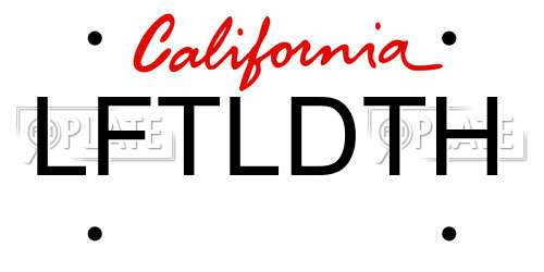 LFTLDTH California License Plate