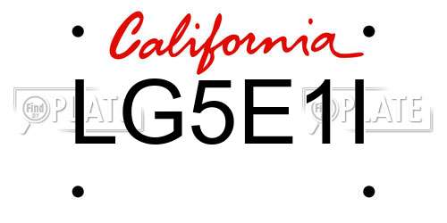LG5E1I California License Plate