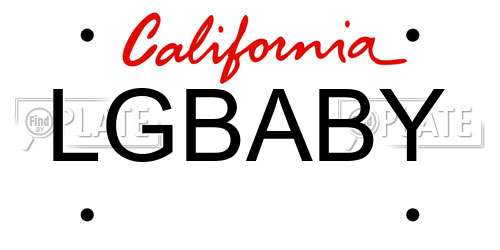 LGBABY California License Plate