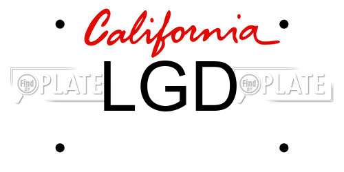 LGD California License Plate