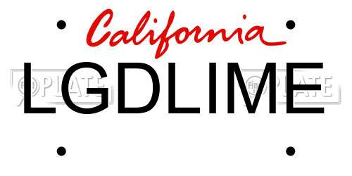LGDLIME California License Plate