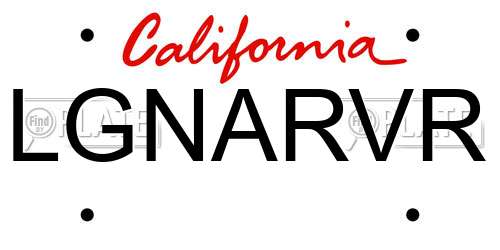 LGNARVR California License Plate