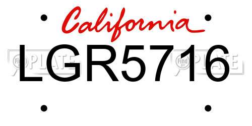 LGR5716 California License Plate