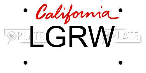LGRW California License Plate