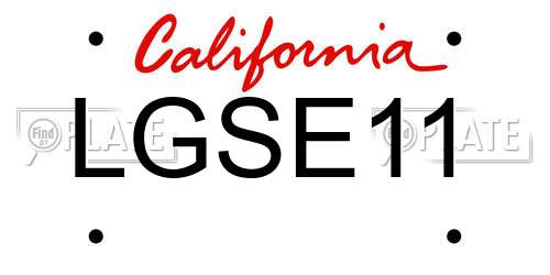 LGSE11 California License Plate