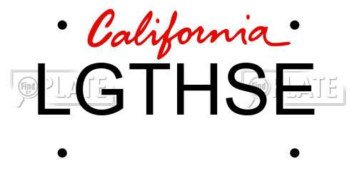 LGTHSE California License Plate