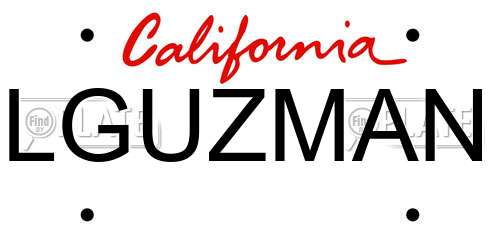 LGUZMAN California License Plate