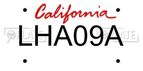 LHA09A California License Plate