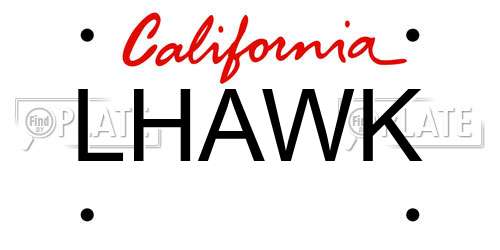 LHAWK California License Plate