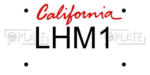 LHM1 California License Plate