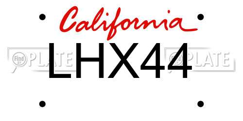 LHX44 California License Plate