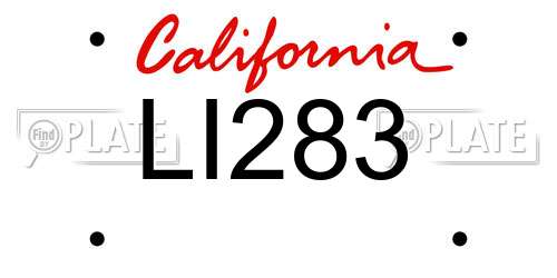 LI283 California License Plate