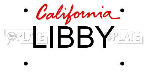 LIBBY California License Plate