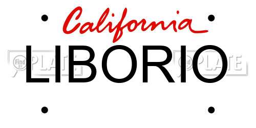 LIBORIO California License Plate
