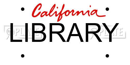 LIBRARY California License Plate