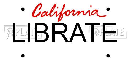 LIBRATE California License Plate
