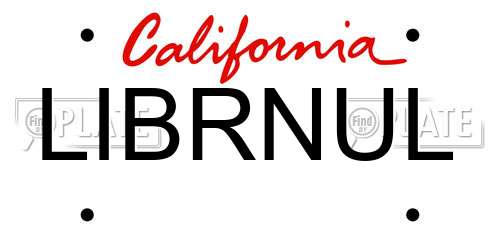 LIBRNUL California License Plate
