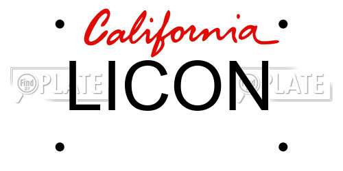 LICON California License Plate