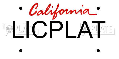 LICPLAT California License Plate