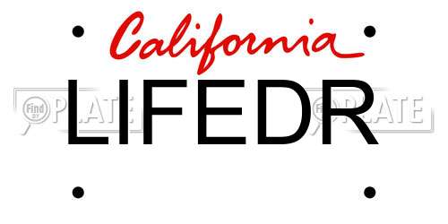 LIFEDR California License Plate