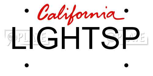 LIGHTSP California License Plate