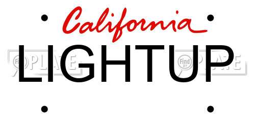 LIGHTUP California License Plate