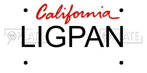 LIGPAN California License Plate