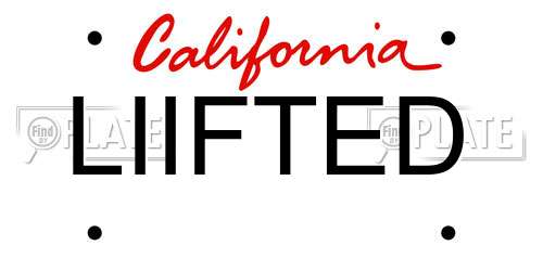 LIIFTED California License Plate