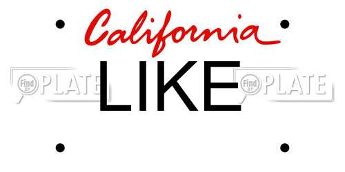 LIKE California License Plate