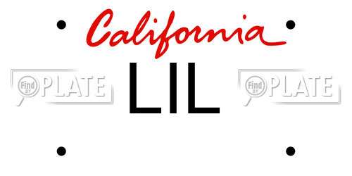 LIL California License Plate