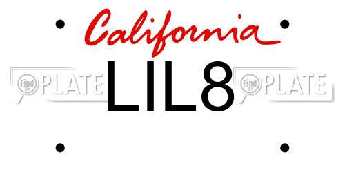 LIL8 California License Plate