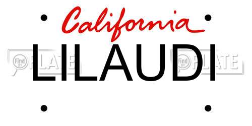 LILAUDI California License Plate