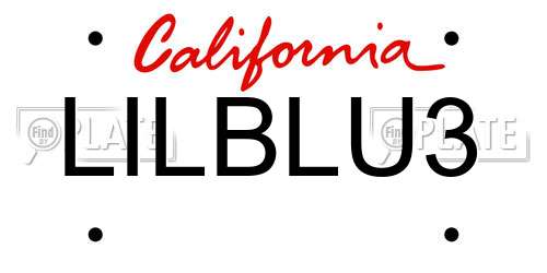 LILBLU3 California License Plate