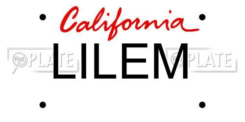 LILEM California License Plate