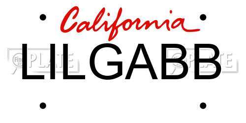 LILGABB California License Plate