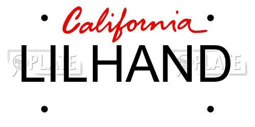 LILHAND California License Plate