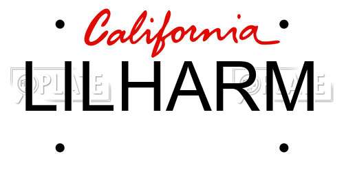 LILHARM California License Plate