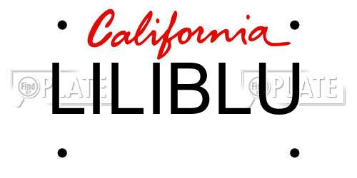 LILIBLU California License Plate