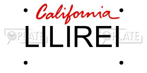 LILIREI California License Plate