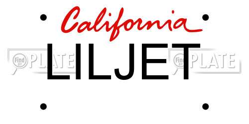 LILJET California License Plate