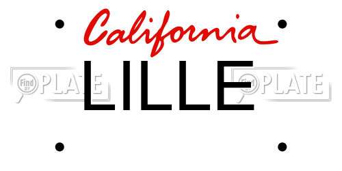 LILLE California License Plate