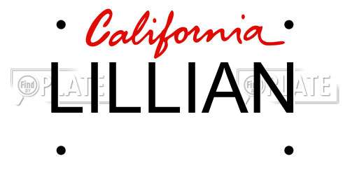 LILLIAN California License Plate