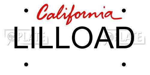 LILLOAD California License Plate