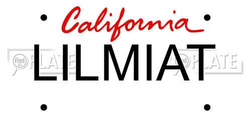 LILMIAT California License Plate