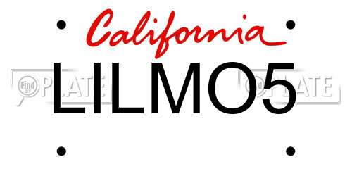 LILMO5 California License Plate