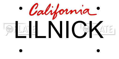 LILNICK California License Plate