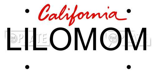 LILOMOM California License Plate