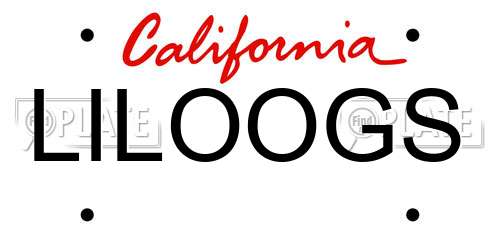 LILOOGS California License Plate